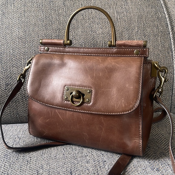 Frye Farrah Top Handle Brown Leather satchel bag - Picture 4 of 16